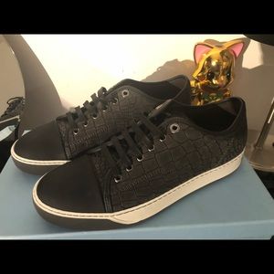 Men’s Lanvin Low Top Black Sneakers Size US 9